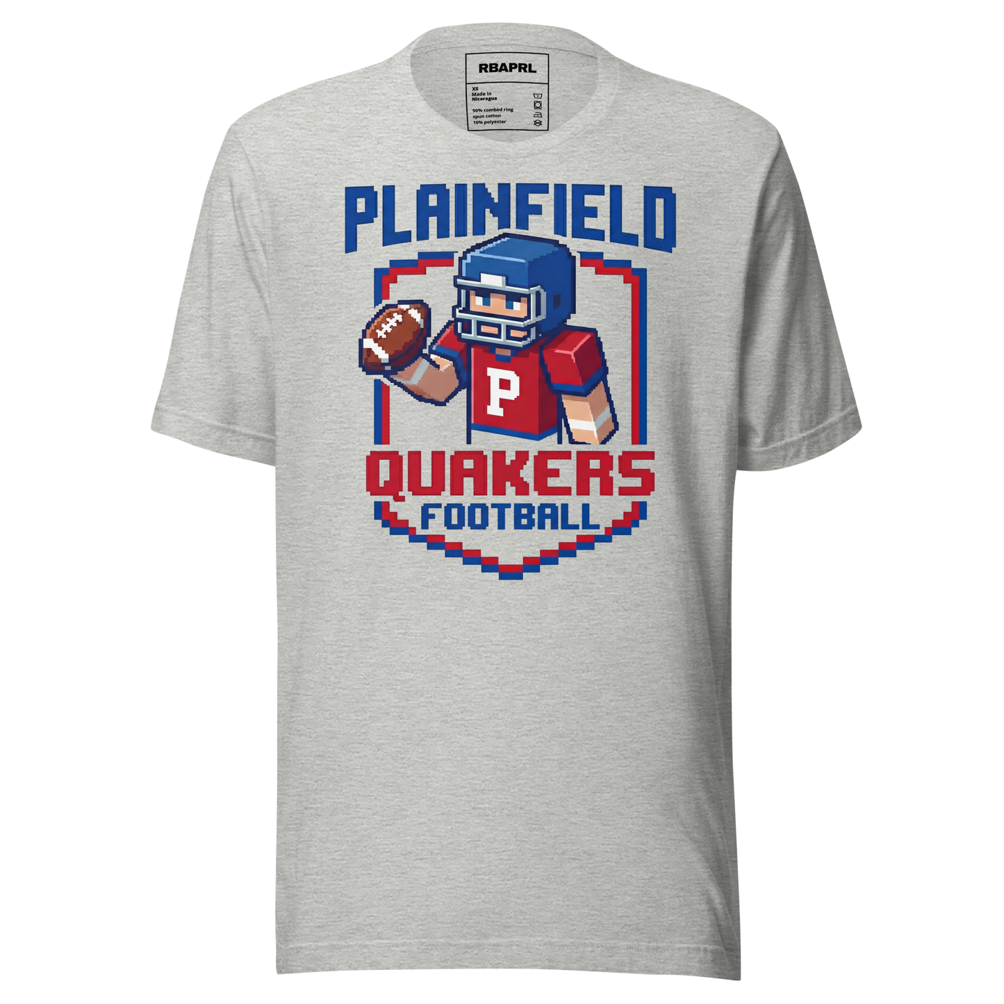 Plainfield Quakers Football T-Shirt in Athletic Heather – Indiana Spirit Wear by Hometown Gameday Co.
