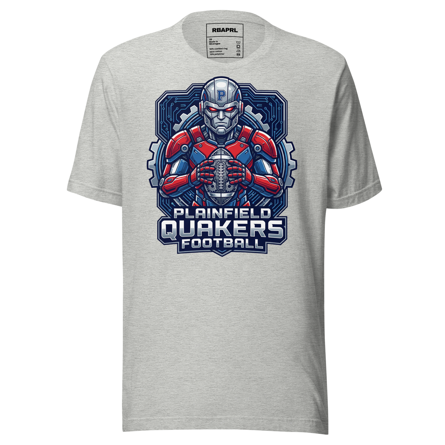 Plainfield Quakers Football T-Shirt in Athletic Heather – Indiana Spirit Wear by Hometown Gameday Co.