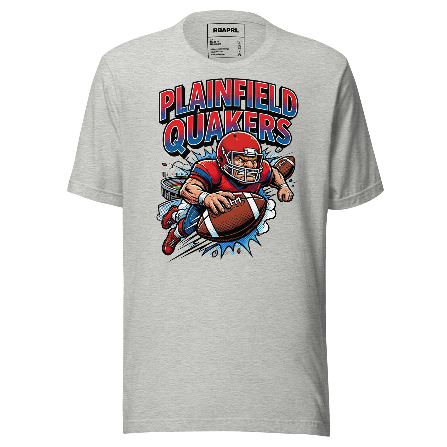 Plainfield Quakers Football T-Shirt in Athletic Heather – Indiana Spirit Wear by Hometown Gameday Co.