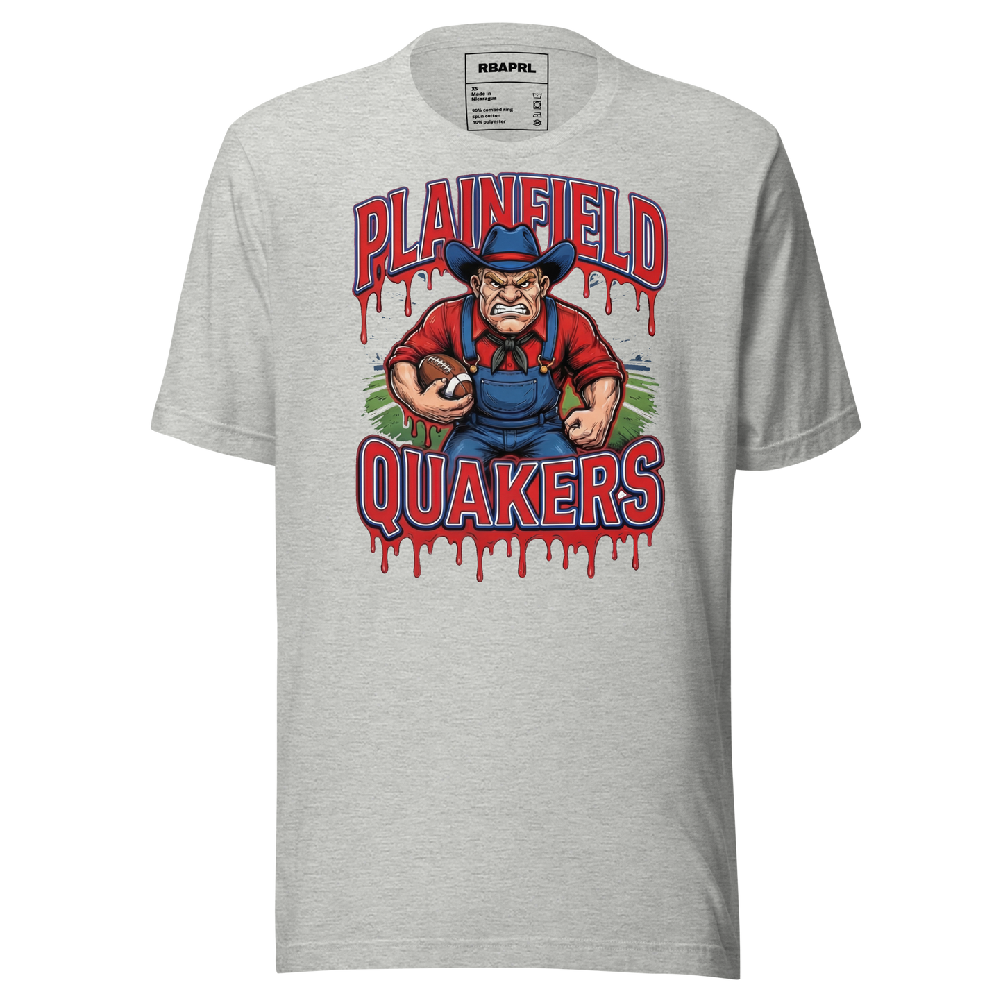 Plainfield Quakers Football T-Shirt in Athletic Heather – Indiana Spirit Wear by Hometown Gameday Co.