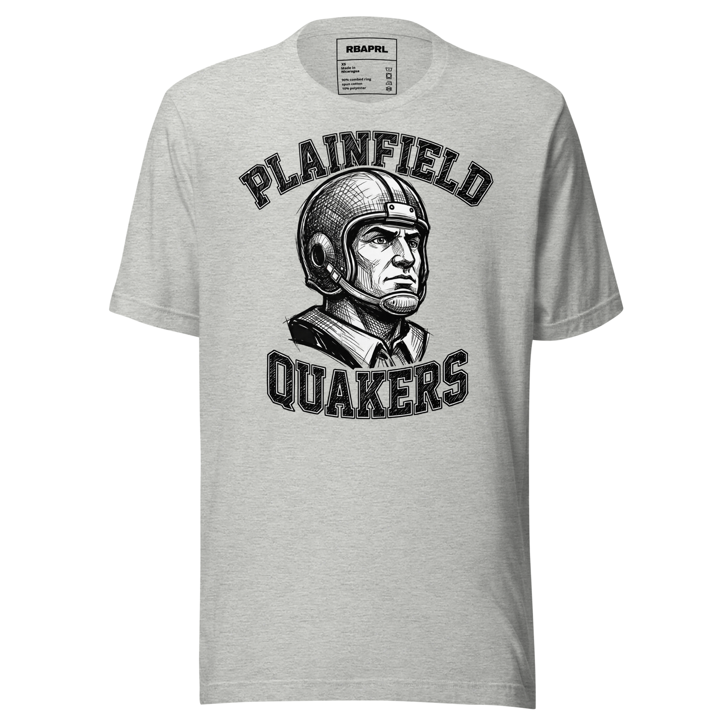Plainfield Quakers Football T-Shirt in Athletic Heather – Indiana Spirit Wear by Hometown Gameday Co.