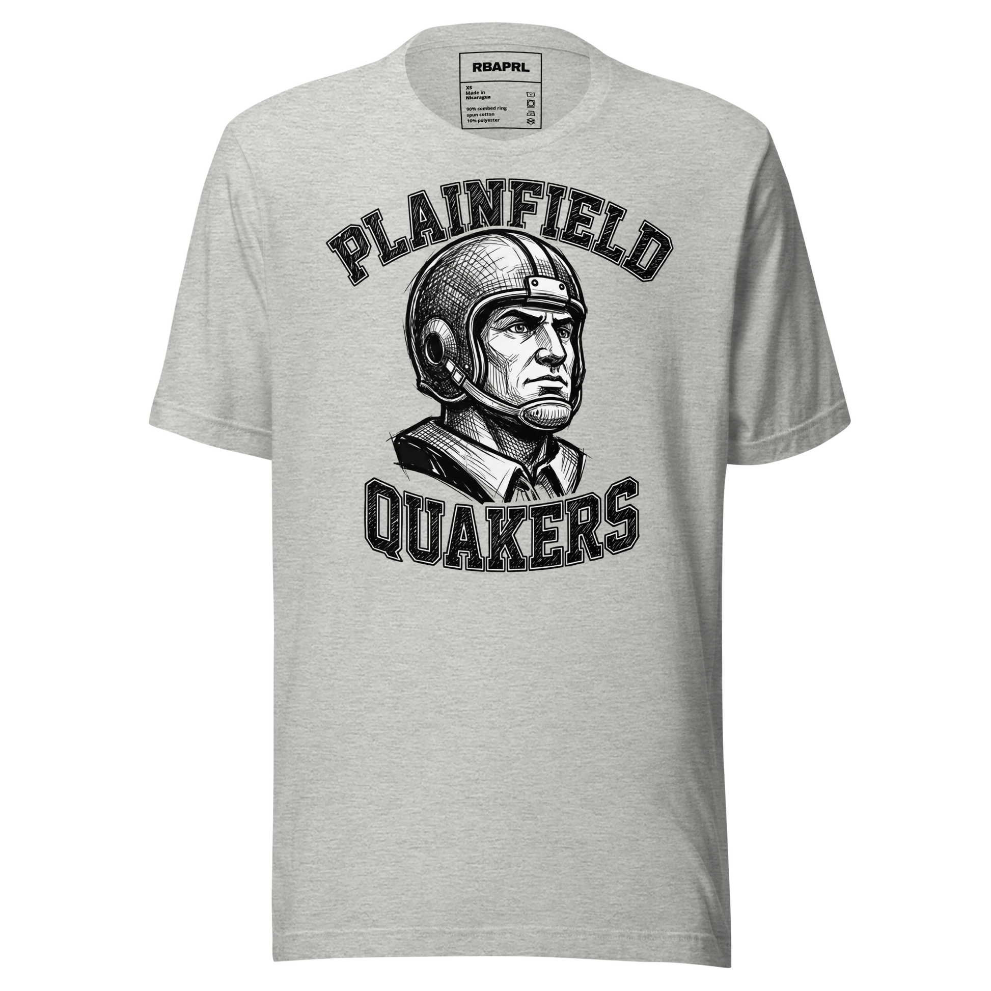 Plainfield Quakers Football T-Shirt in Athletic Heather – Indiana Spirit Wear by Hometown Gameday Co.
