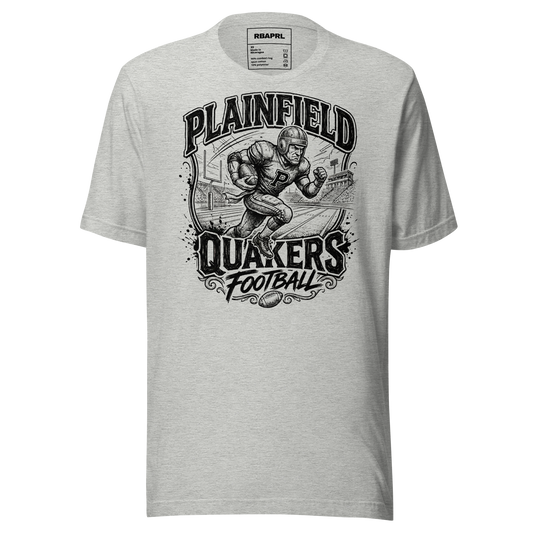 Plainfield Quakers Football T-Shirt in Athletic Heather – Indiana Spirit Wear by Hometown Gameday Co.