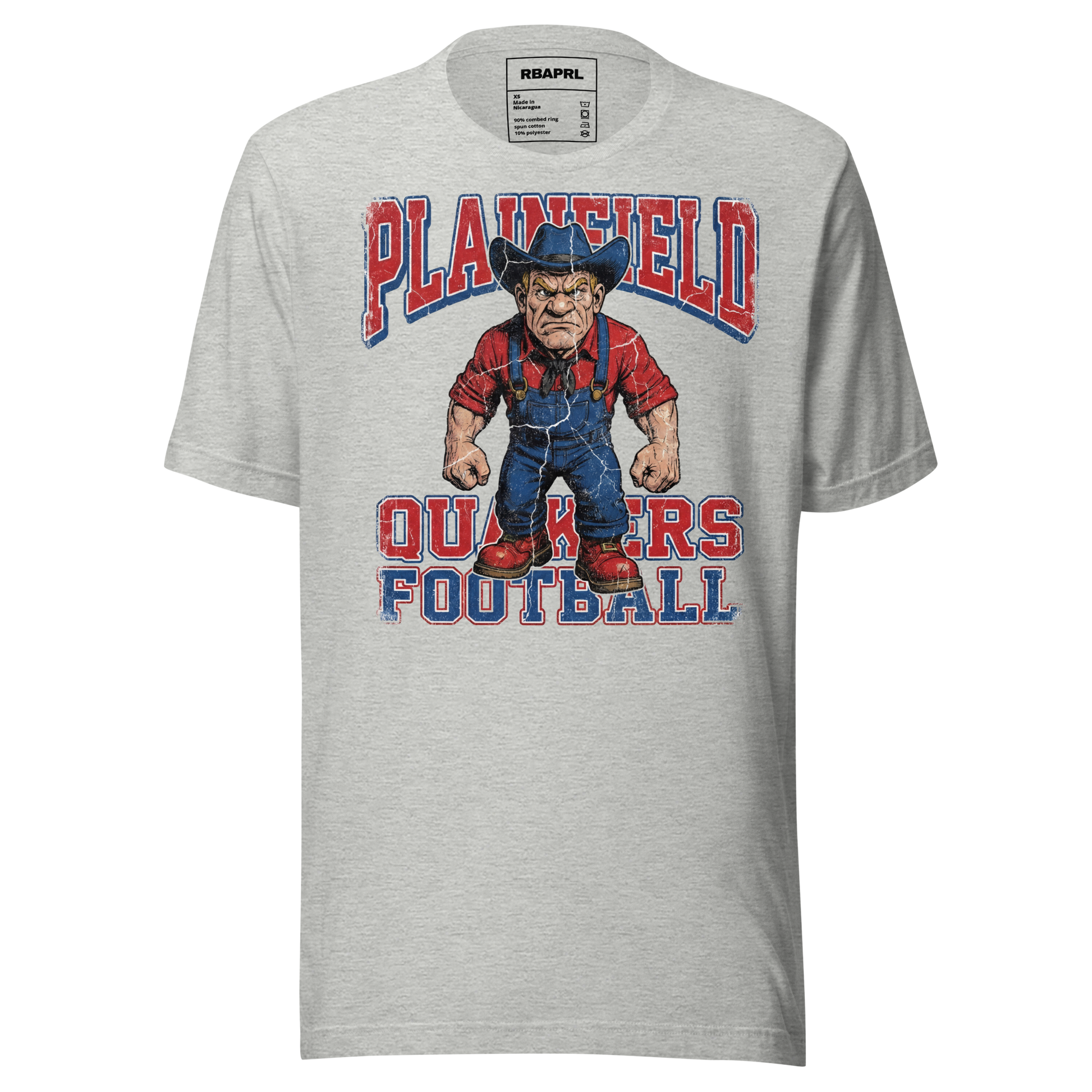 Plainfield Quakers Football T-Shirt in Athletic Heather – Indiana Spirit Wear by Hometown Gameday Co.