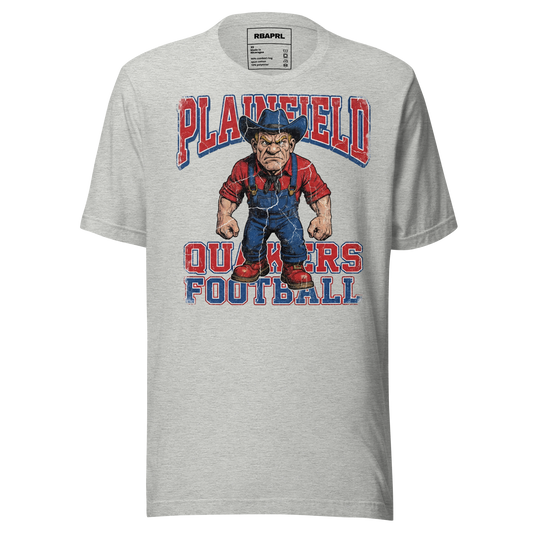 Plainfield Quakers Football T-Shirt in Athletic Heather – Indiana Spirit Wear by Hometown Gameday Co.