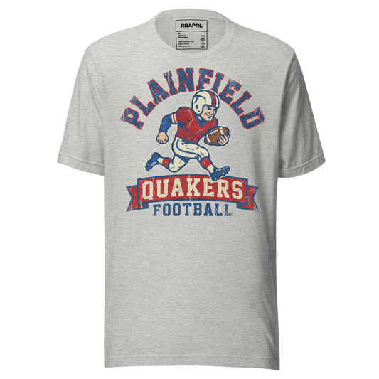 Plainfield Quakers Football T-Shirt in Athletic Heather – Indiana Spirit Wear by Hometown Gameday Co.