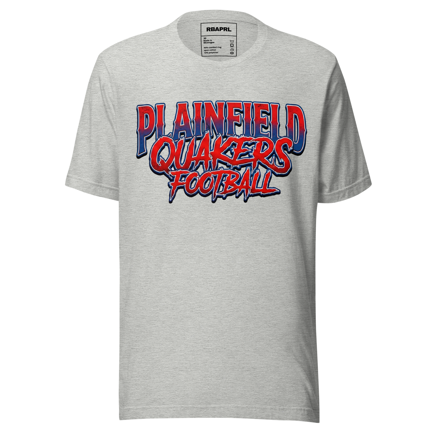 Plainfield Quakers Football T-Shirt in Athletic Heather – Indiana Spirit Wear by Hometown Gameday Co.