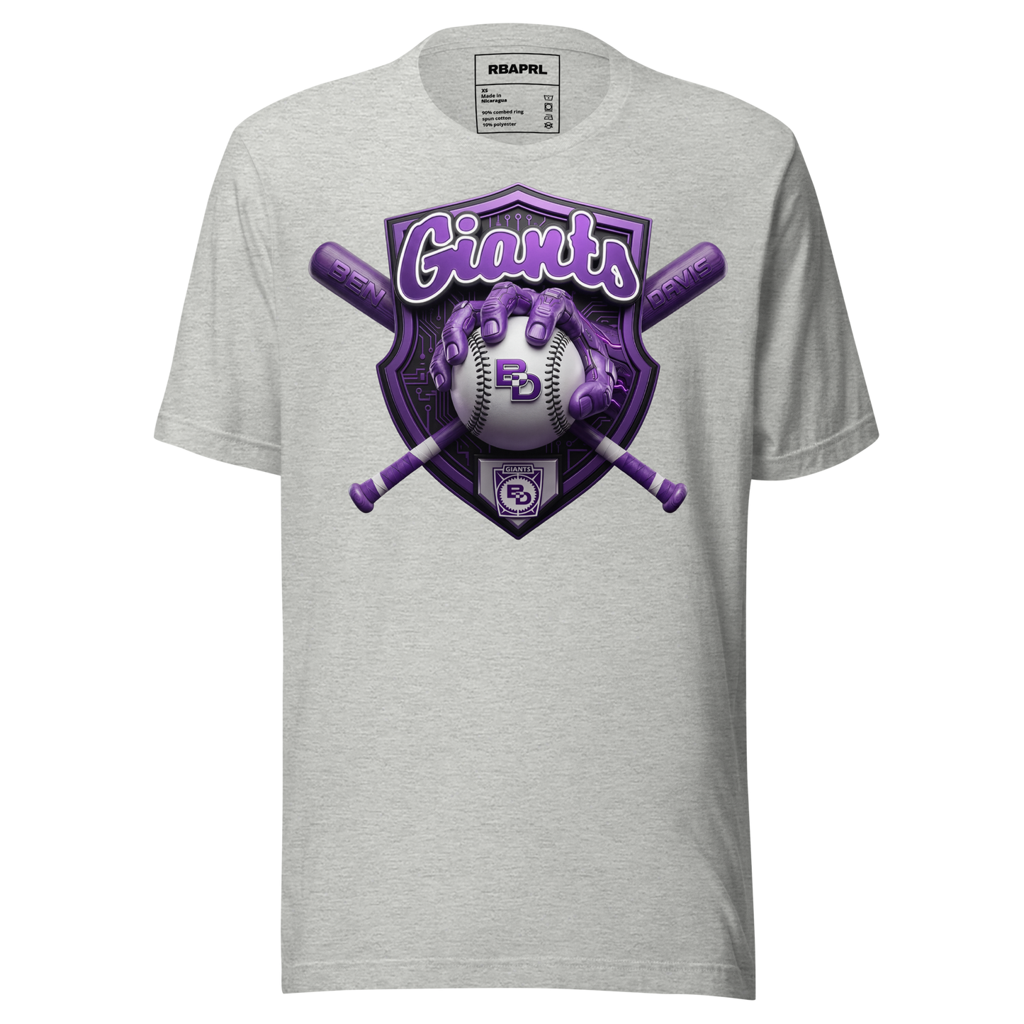 Ben Davis Giants Baseball T-Shirt in Athletic Heather – Indiana Spirit Wear by Hometown Gameday Co.