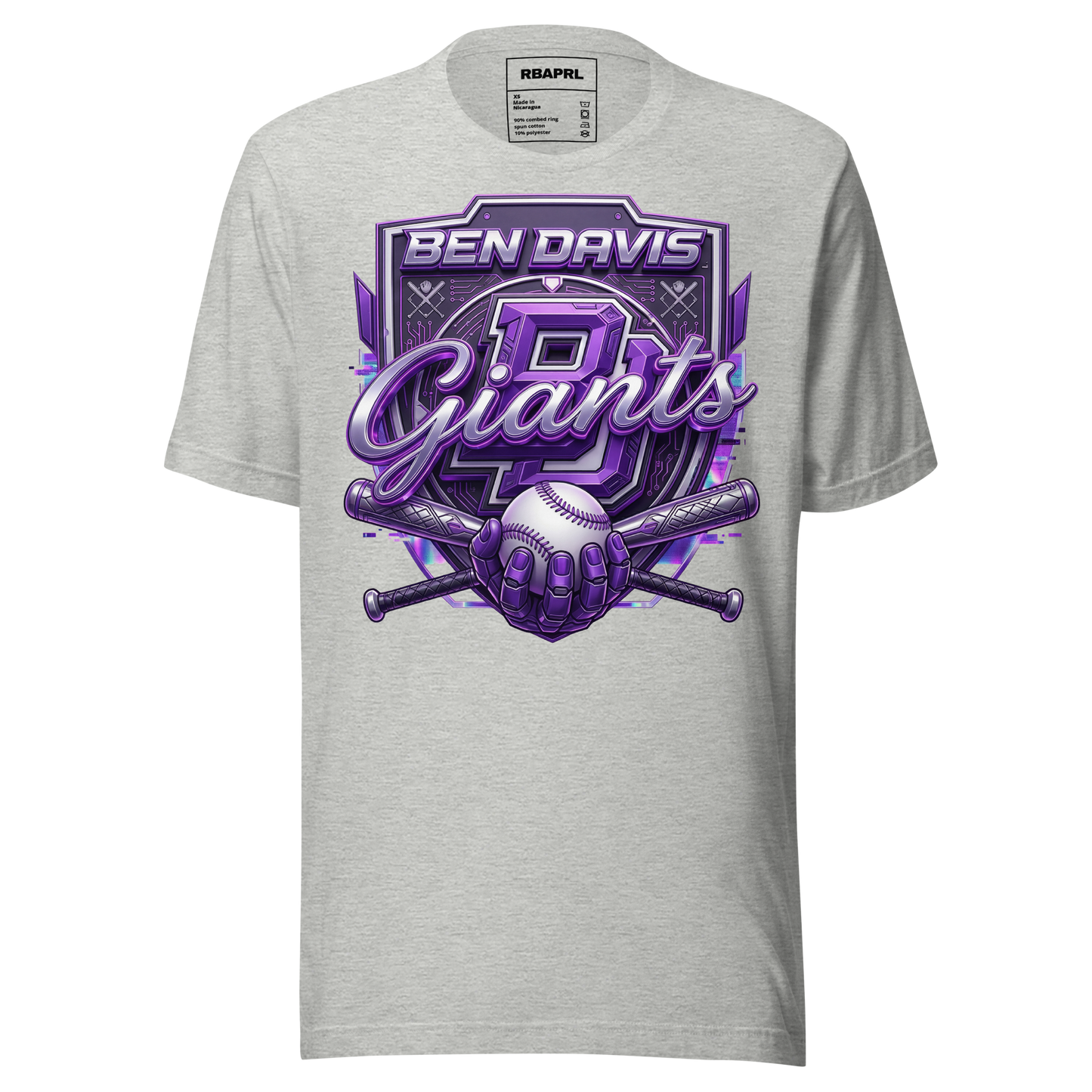 Ben Davis Giants Baseball T-Shirt in Athletic Heather – Indiana Spirit Wear by Hometown Gameday Co.