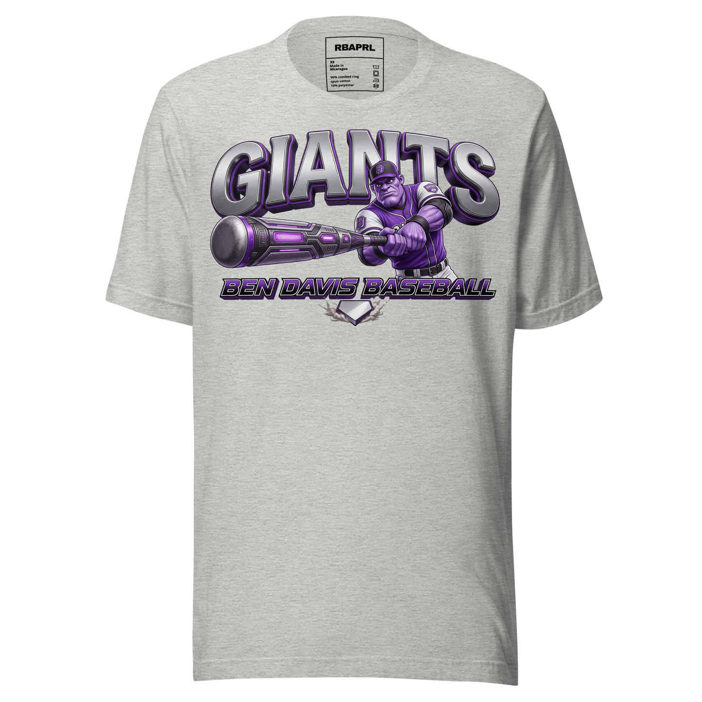 Ben Davis Giants Baseball T-Shirt in Athletic Heather – Indiana Spirit Wear by Hometown Gameday Co.