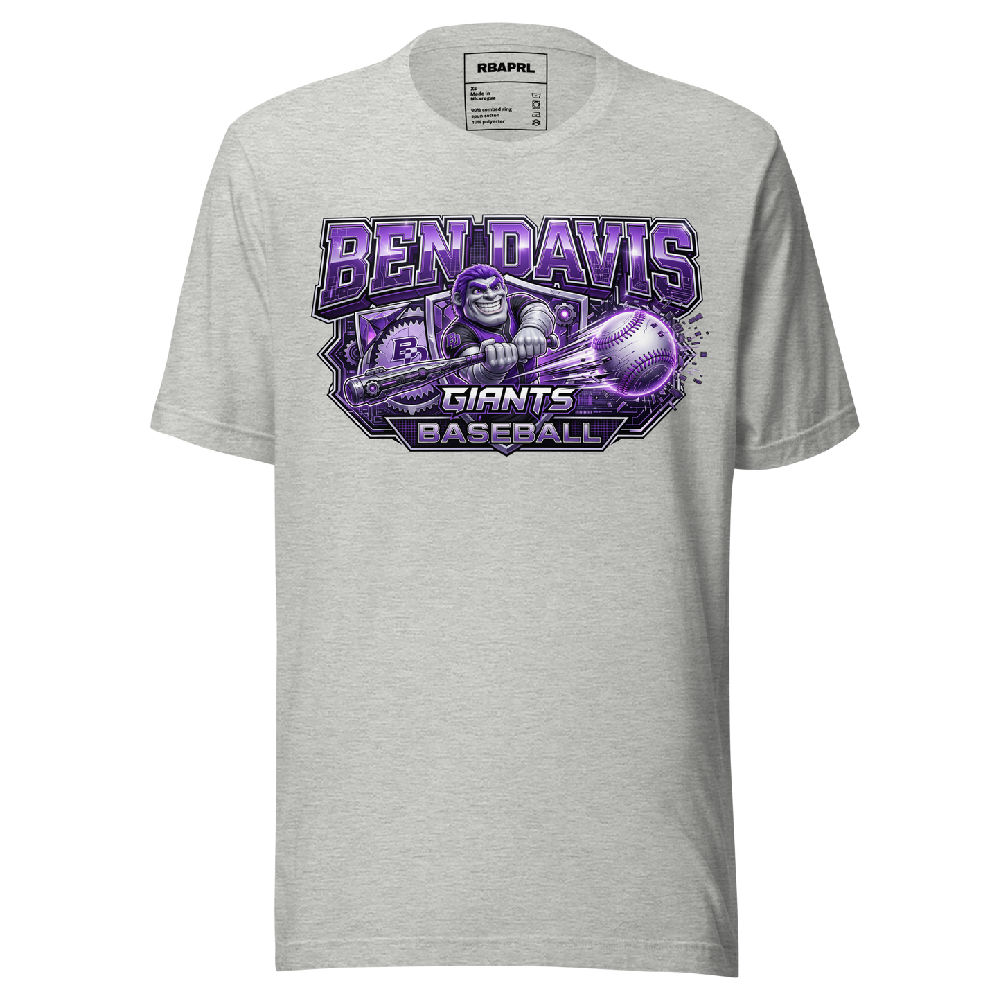 Ben Davis Giants Baseball T-Shirt in Athletic Heather – Indiana Spirit Wear by Hometown Gameday Co.