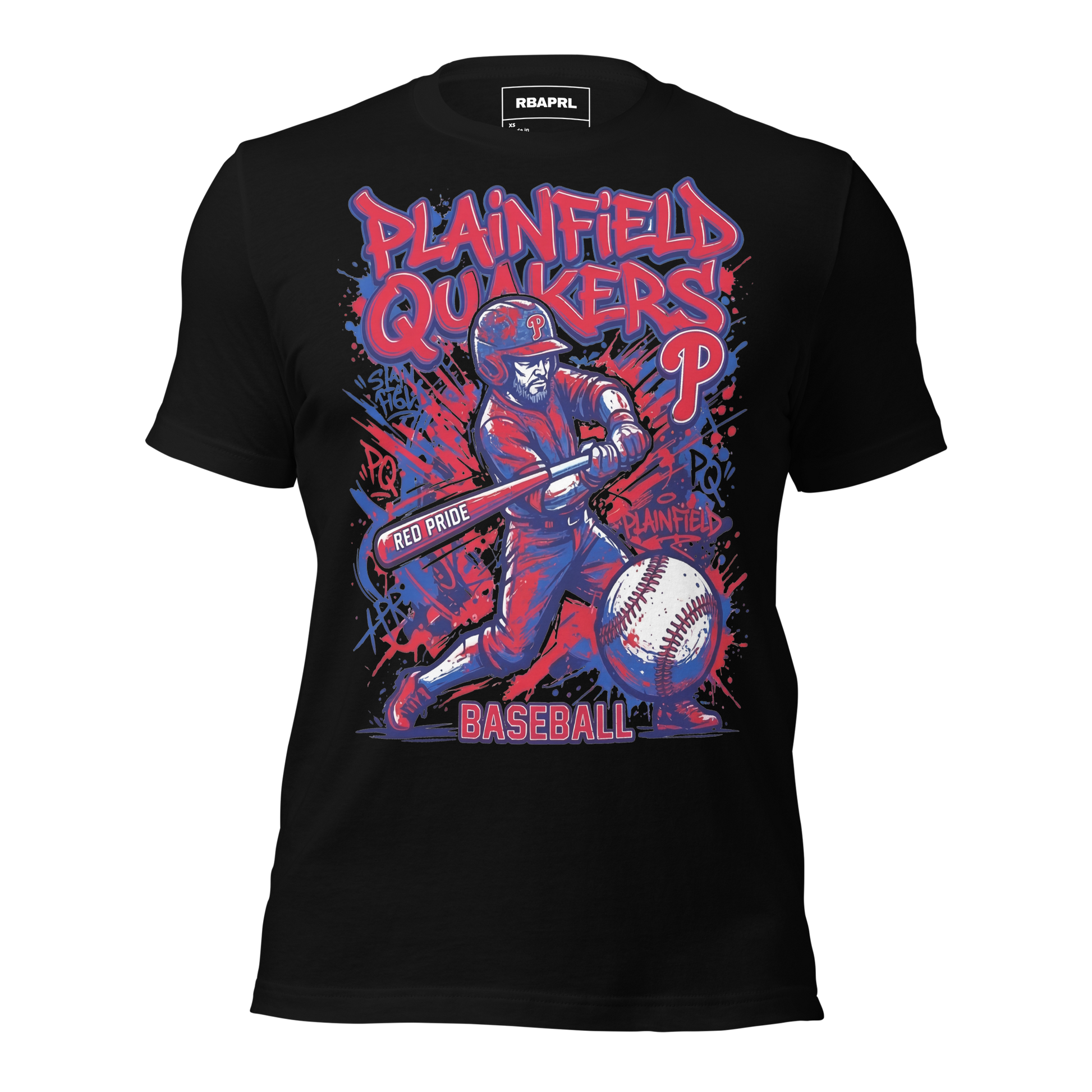 Plainfield Quakers Baseball T-Shirt in Black – Indiana Spirit Wear by Hometown Gameday Co.