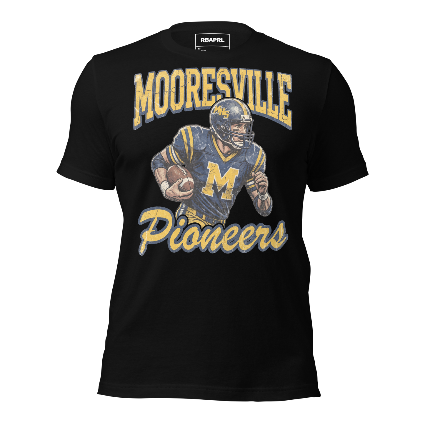 Mooresville Pioneers Football T-Shirt in Black – Indiana Spirit Wear by Hometown Gameday Co.