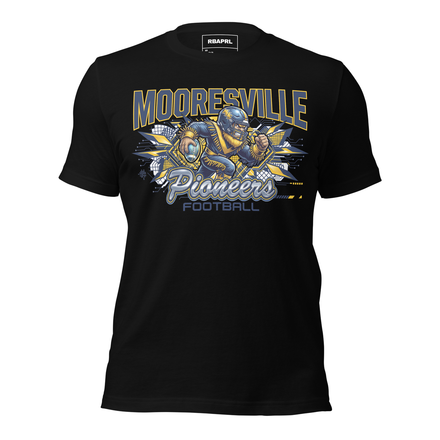 Mooresville Pioneers Football T-Shirt in Black – Indiana Spirit Wear by Hometown Gameday Co.