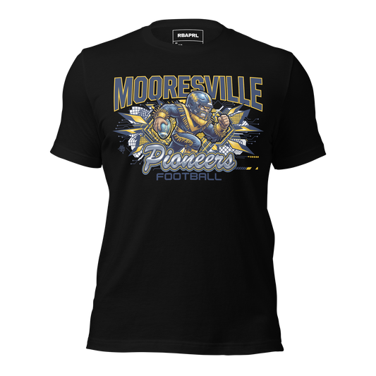 Mooresville Pioneers Football T-Shirt in Black – Indiana Spirit Wear by Hometown Gameday Co.