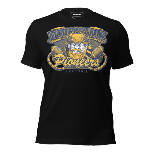 Mooresville Pioneers Football T-Shirt in Black – Indiana Spirit Wear by Hometown Gameday Co.