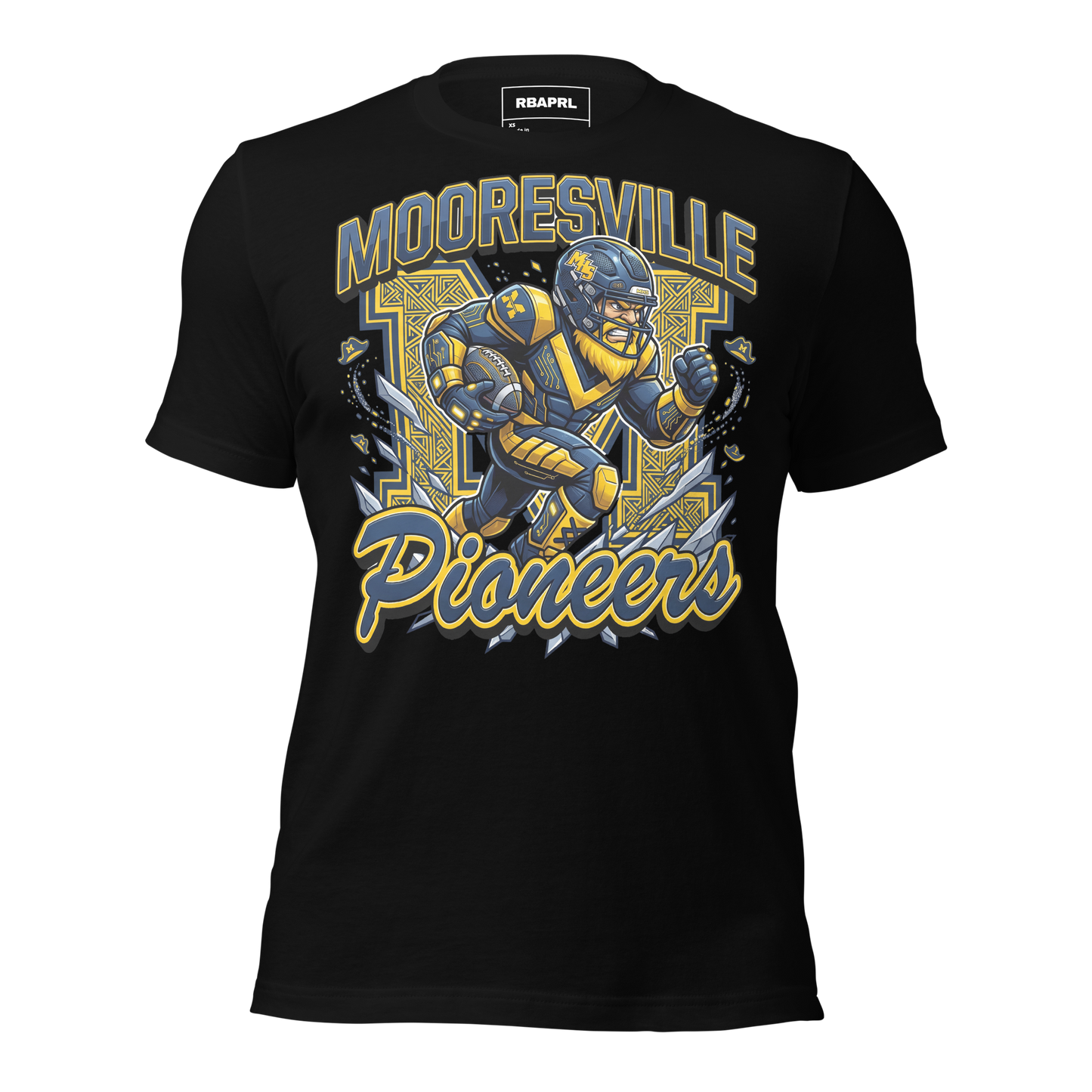 Mooresville Pioneers Football T-Shirt in Black – Indiana Spirit Wear by Hometown Gameday Co.