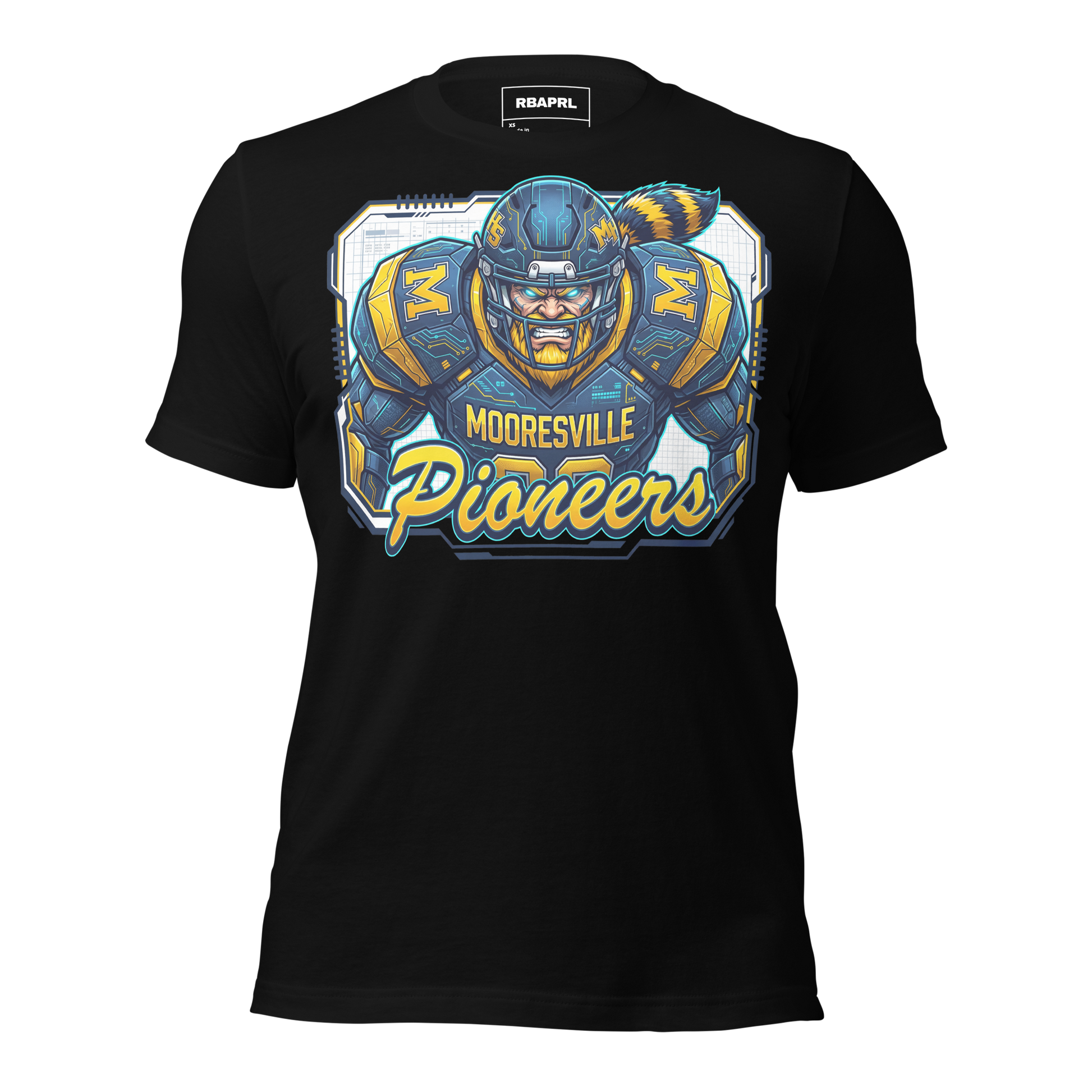 Mooresville Pioneers Football T-Shirt in Black – Indiana Spirit Wear by Hometown Gameday Co.