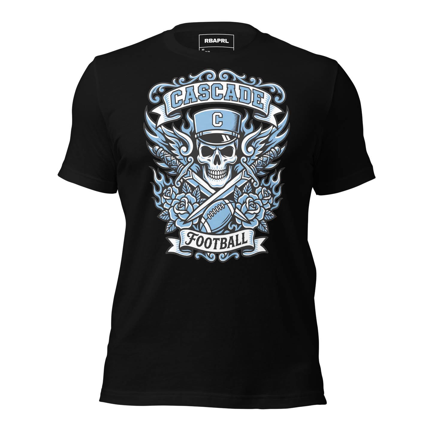 Cascade Cadets Football T-Shirt in Black – Indiana Spirit Wear by Hometown Gameday Co.