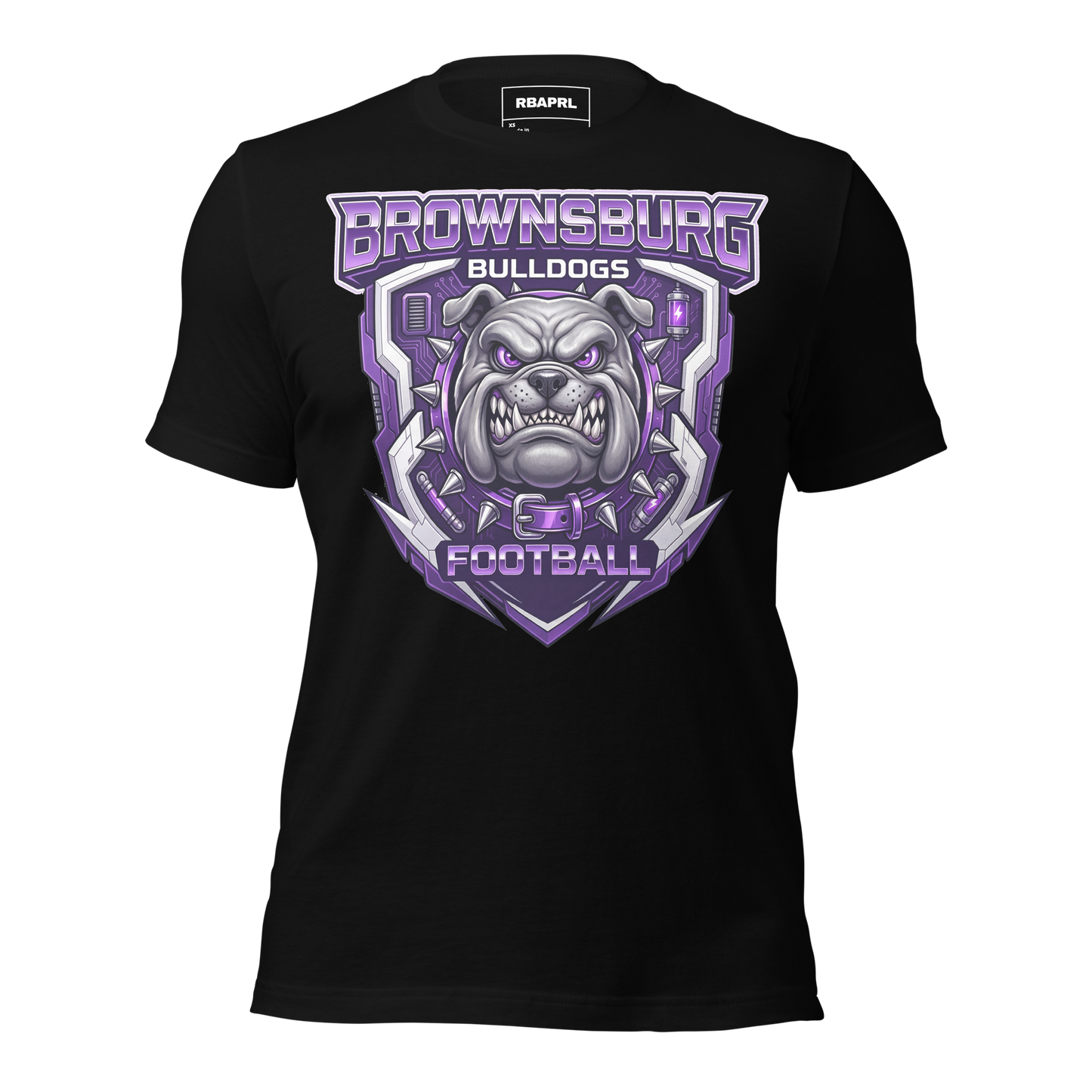 Brownsburg Bulldogs Football T-Shirt in Black – Indiana Spirit Wear by Hometown Gameday Co.