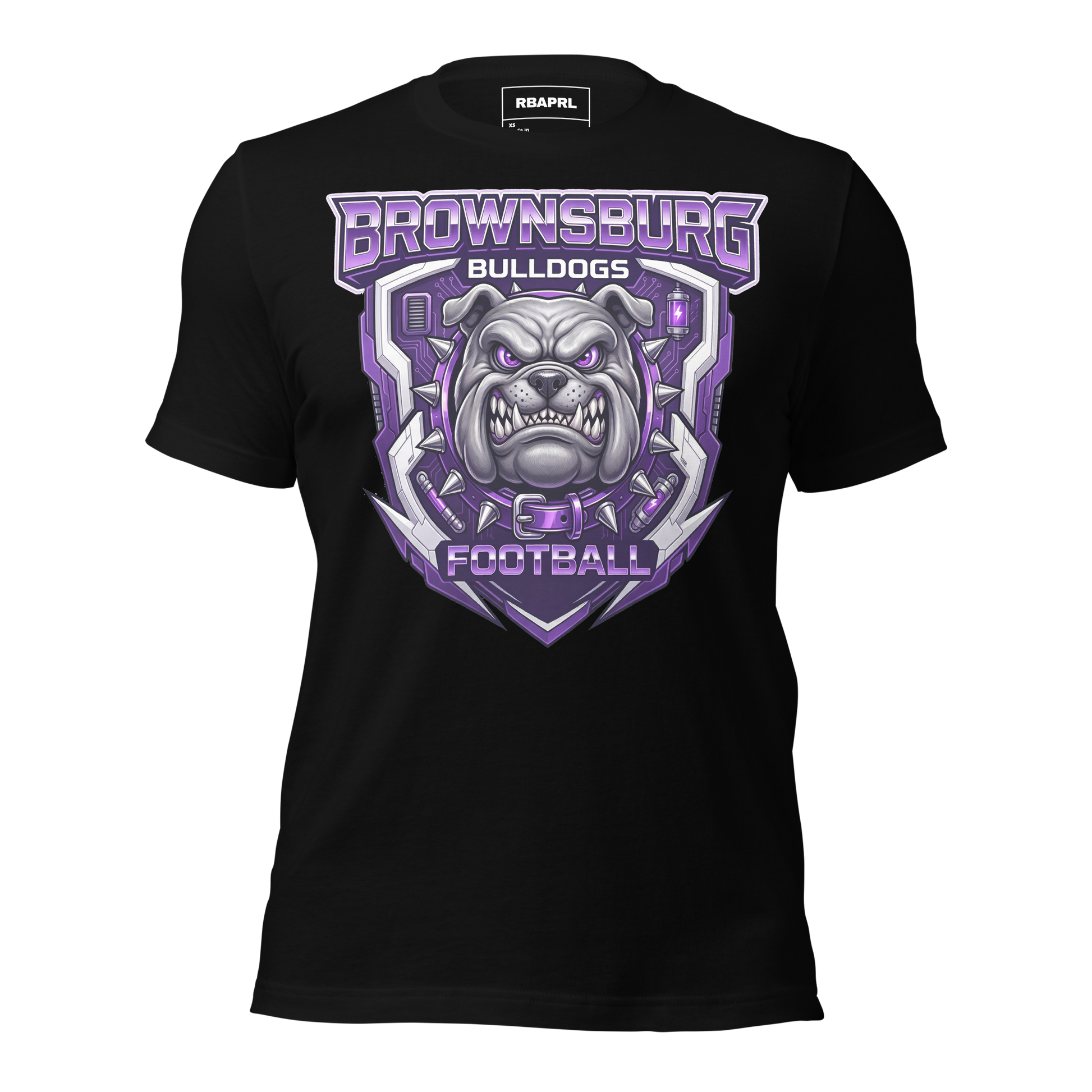 Brownsburg Bulldogs Football T-Shirt in Black – Indiana Spirit Wear by Hometown Gameday Co.
