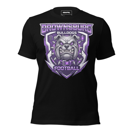 Brownsburg Bulldogs Football T-Shirt in Black – Indiana Spirit Wear by Hometown Gameday Co.