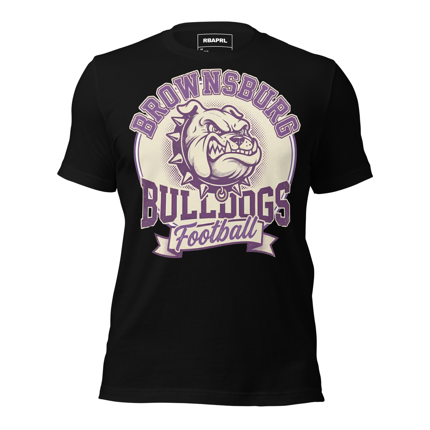 Brownsburg Bulldogs Football T-Shirt in Black – Indiana Spirit Wear by Hometown Gameday Co.
