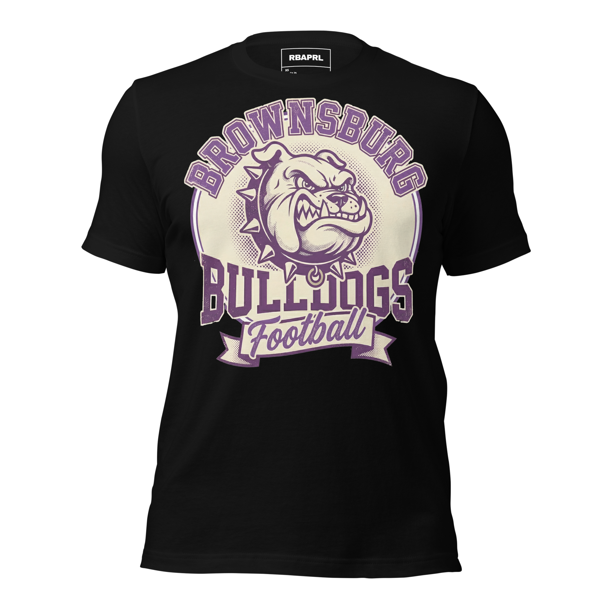 Brownsburg Bulldogs Football T-Shirt in Black – Indiana Spirit Wear by Hometown Gameday Co.