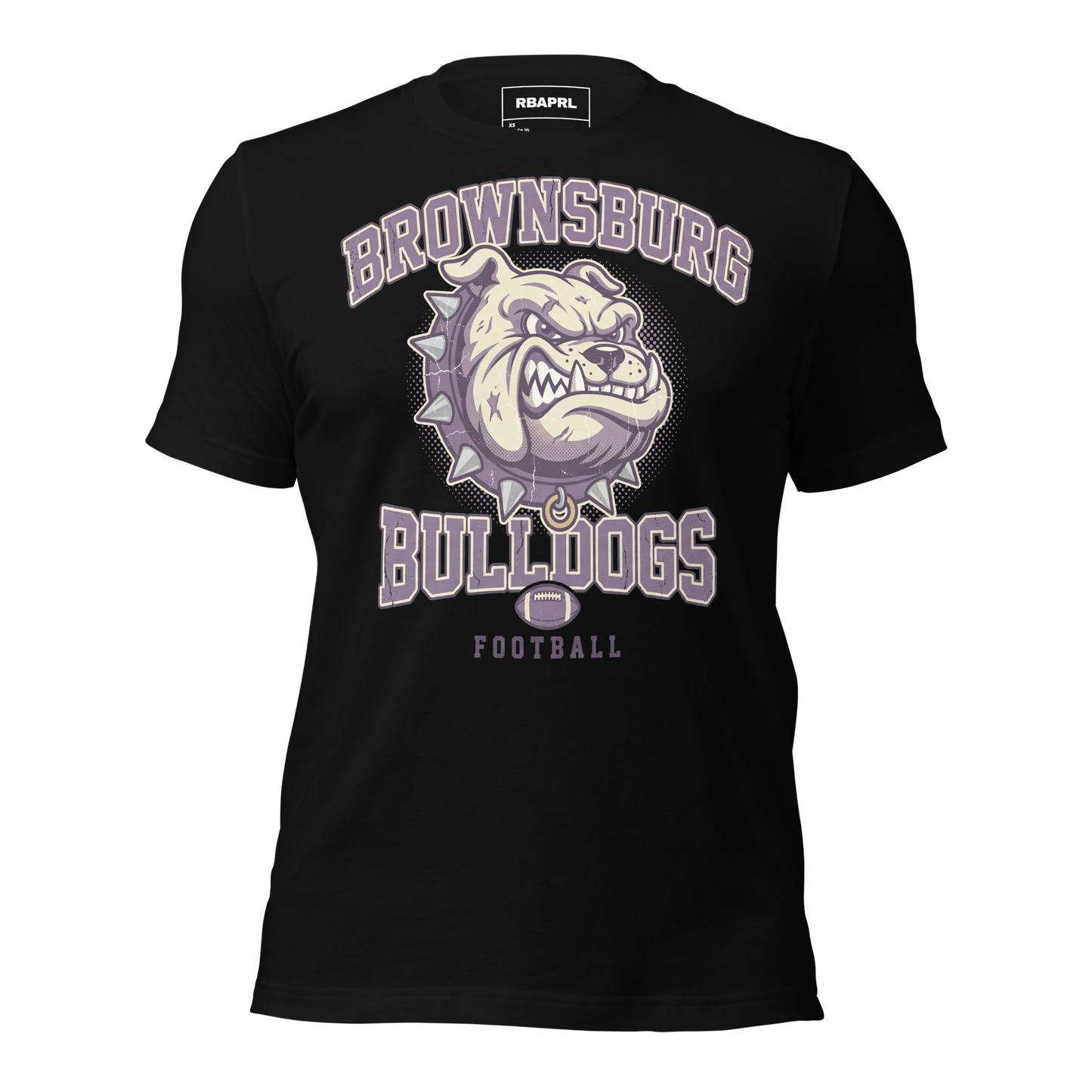 Brownsburg Bulldogs Football T-Shirt in Black – Indiana Spirit Wear by Hometown Gameday Co.
