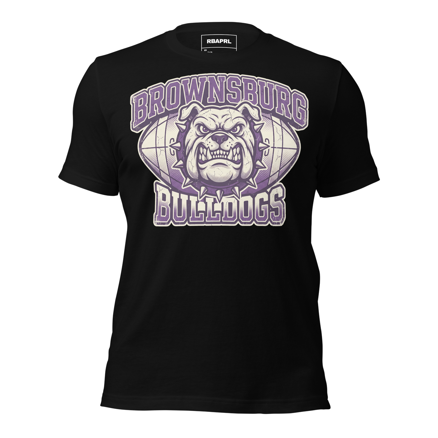 Brownsburg Bulldogs Football T-Shirt in Black – Indiana Spirit Wear by Hometown Gameday Co.