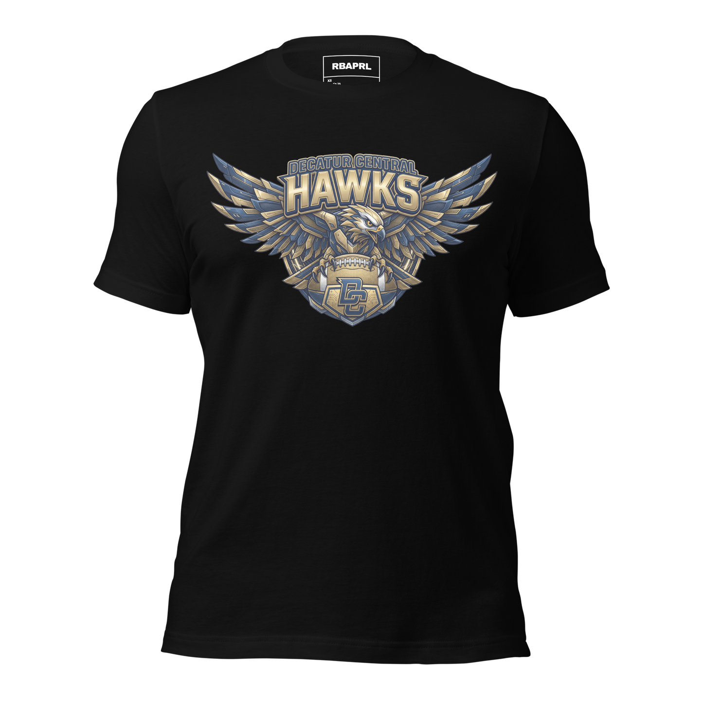 Decatur Central Hawks Football T-Shirt in Black – Indiana Spirit Wear by Hometown Gameday Co.