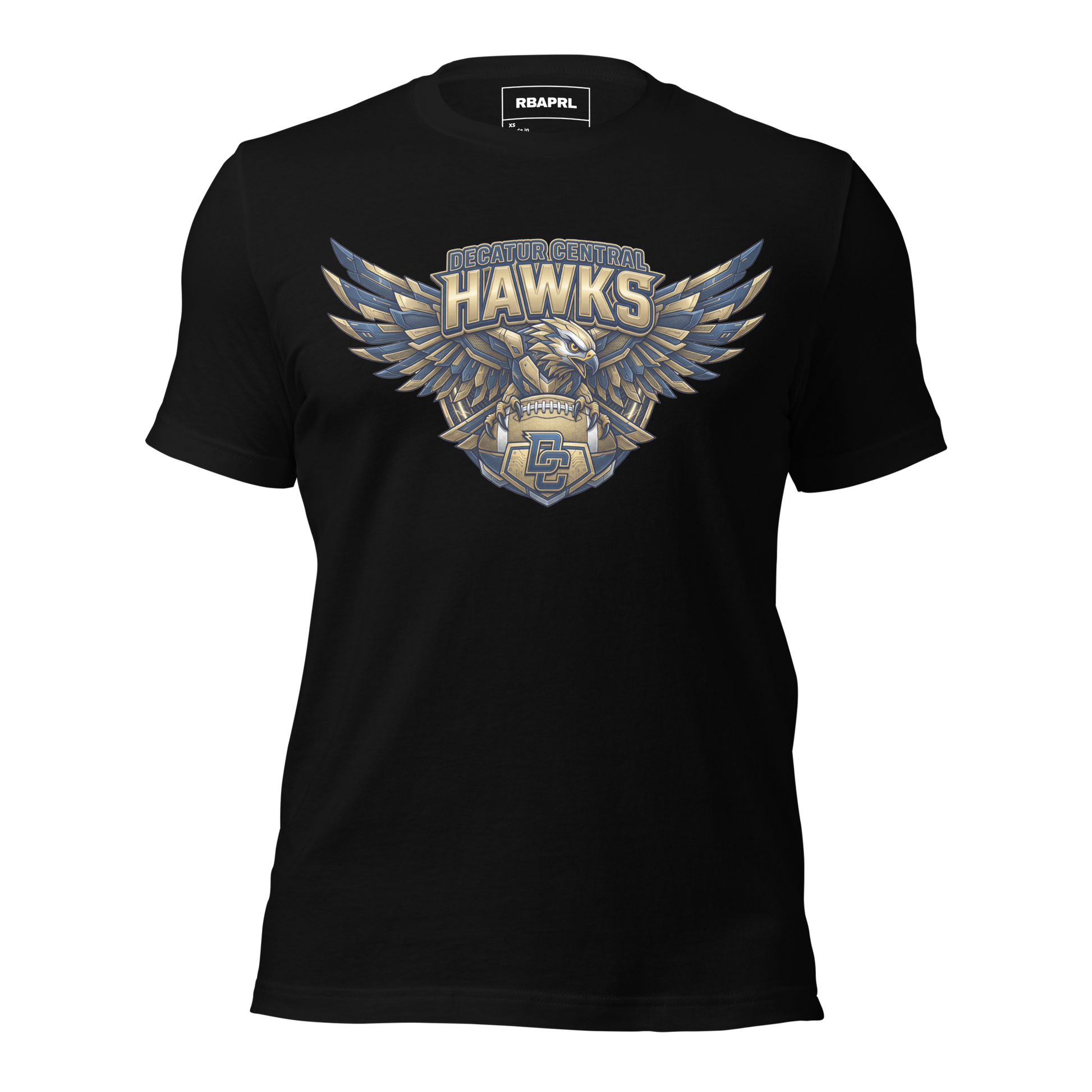 Decatur Central Hawks Football T-Shirt in Black – Indiana Spirit Wear by Hometown Gameday Co.