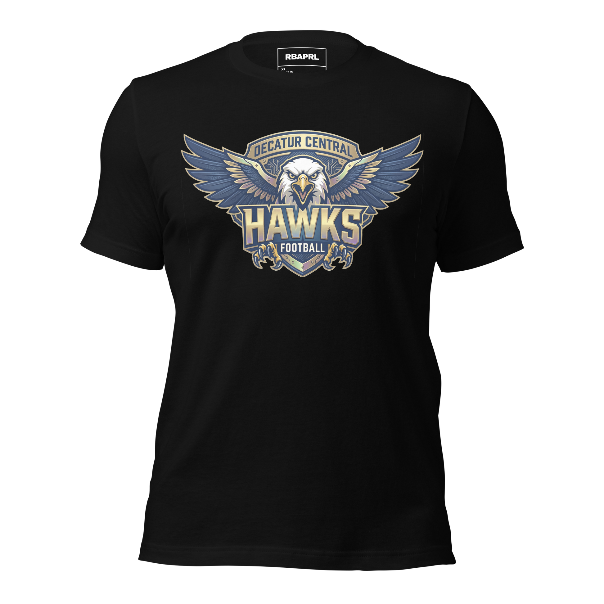 Decatur Central Hawks Football T-Shirt in Black – Indiana Spirit Wear by Hometown Gameday Co.