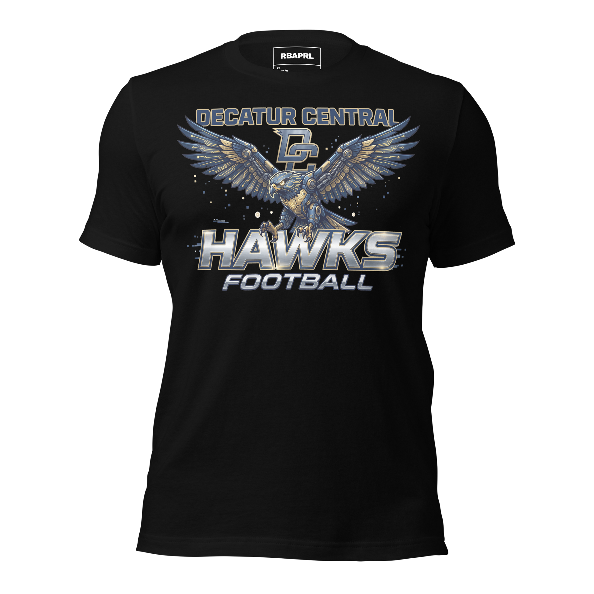 Decatur Central Hawks Football T-Shirt in Black – Indiana Spirit Wear by Hometown Gameday Co.