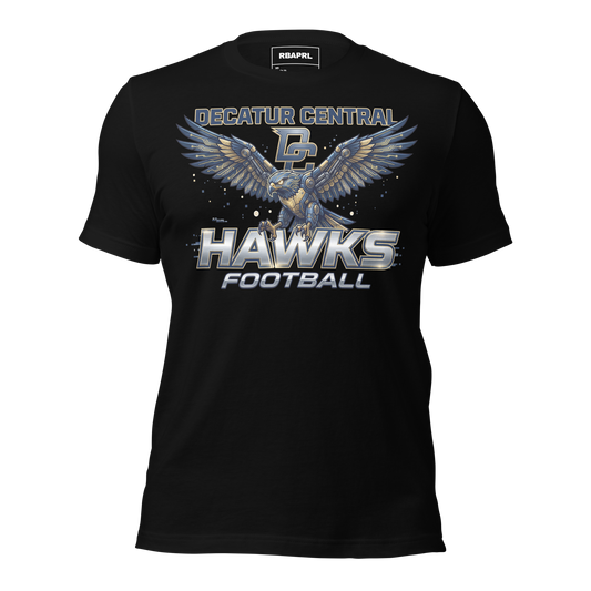 Decatur Central Hawks Football T-Shirt in Black – Indiana Spirit Wear by Hometown Gameday Co.