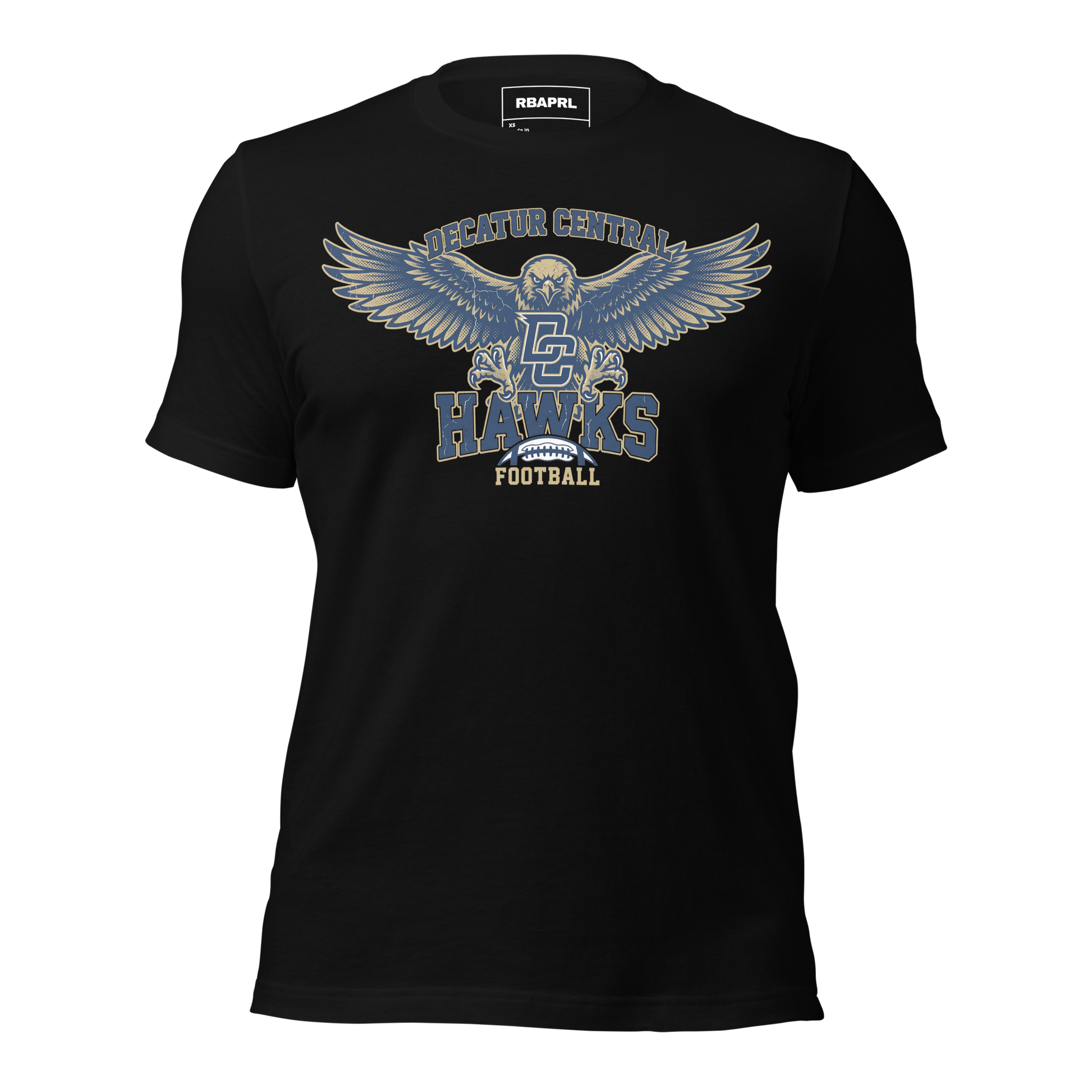 Decatur Central Hawks Football T-Shirt in Black – Indiana Spirit Wear by Hometown Gameday Co.