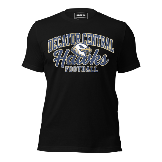 Decatur Central Hawks Football T-Shirt in Black – Indiana Spirit Wear by Hometown Gameday Co.