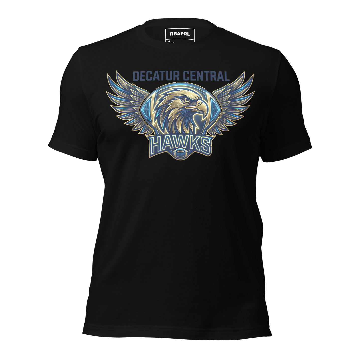 Decatur Central Hawks Football T-Shirt in Black – Indiana Spirit Wear by Hometown Gameday Co.