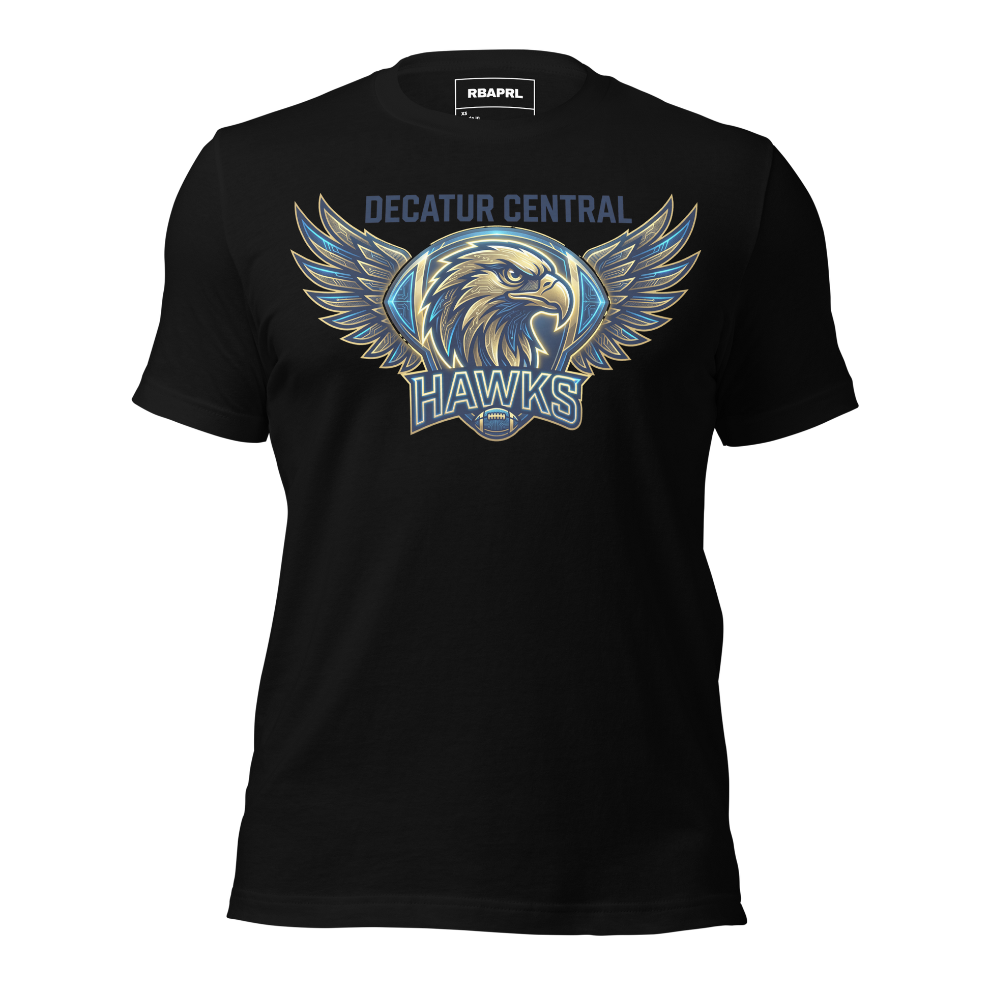 Decatur Central Hawks Football T-Shirt in Black – Indiana Spirit Wear by Hometown Gameday Co.