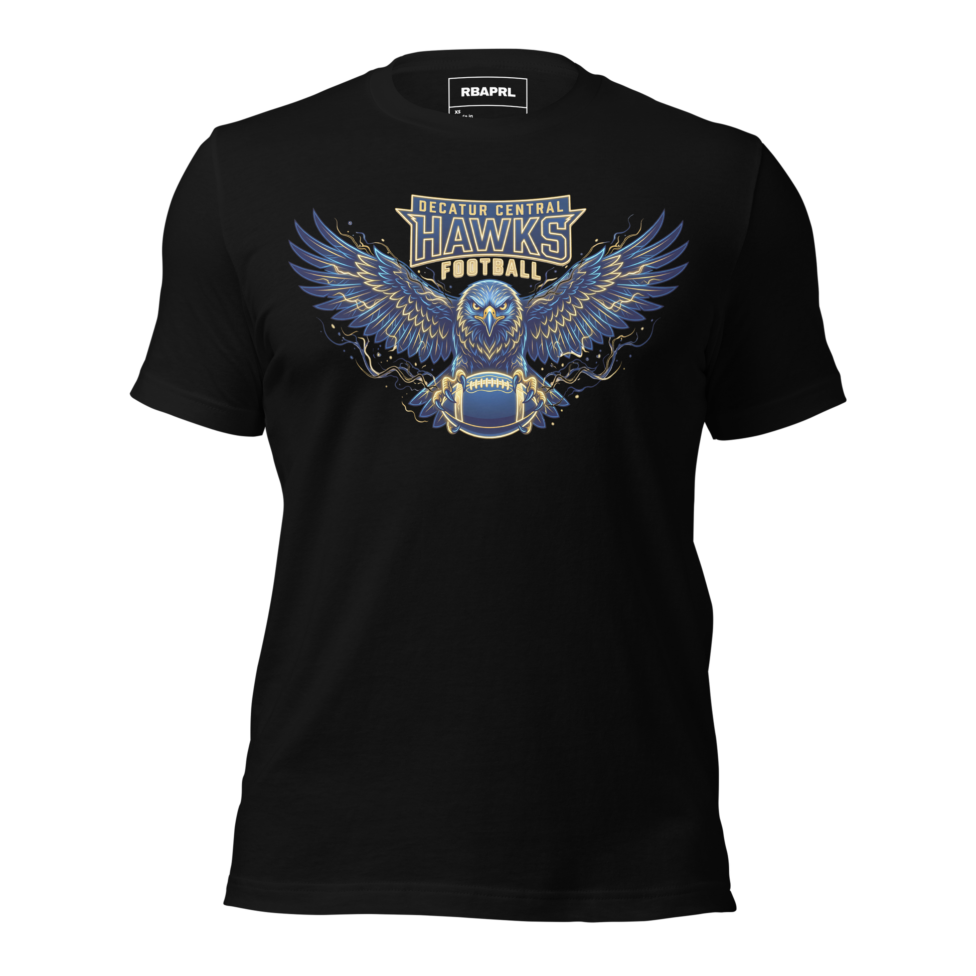 Decatur Central Hawks Football T-Shirt in Black – Indiana Spirit Wear by Hometown Gameday Co.
