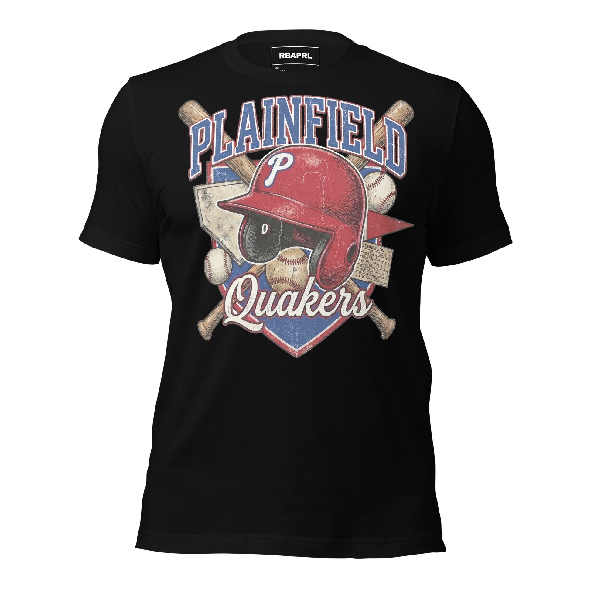 Plainfield Quakers Baseball T-Shirt in Black – Indiana Spirit Wear by Hometown Gameday Co.