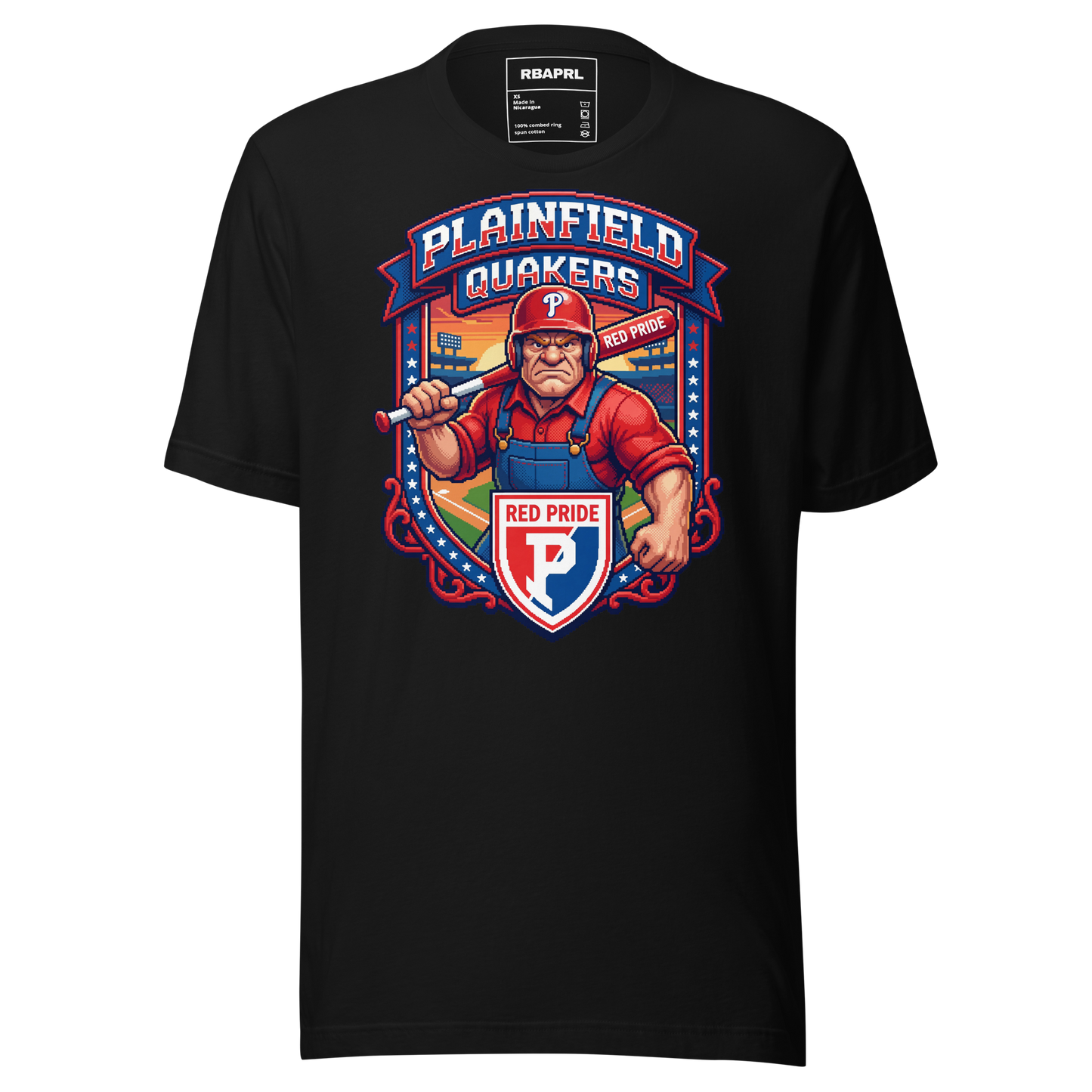 Plainfield Quakers Baseball T-Shirt in Black – Indiana Spirit Wear by Hometown Gameday Co.