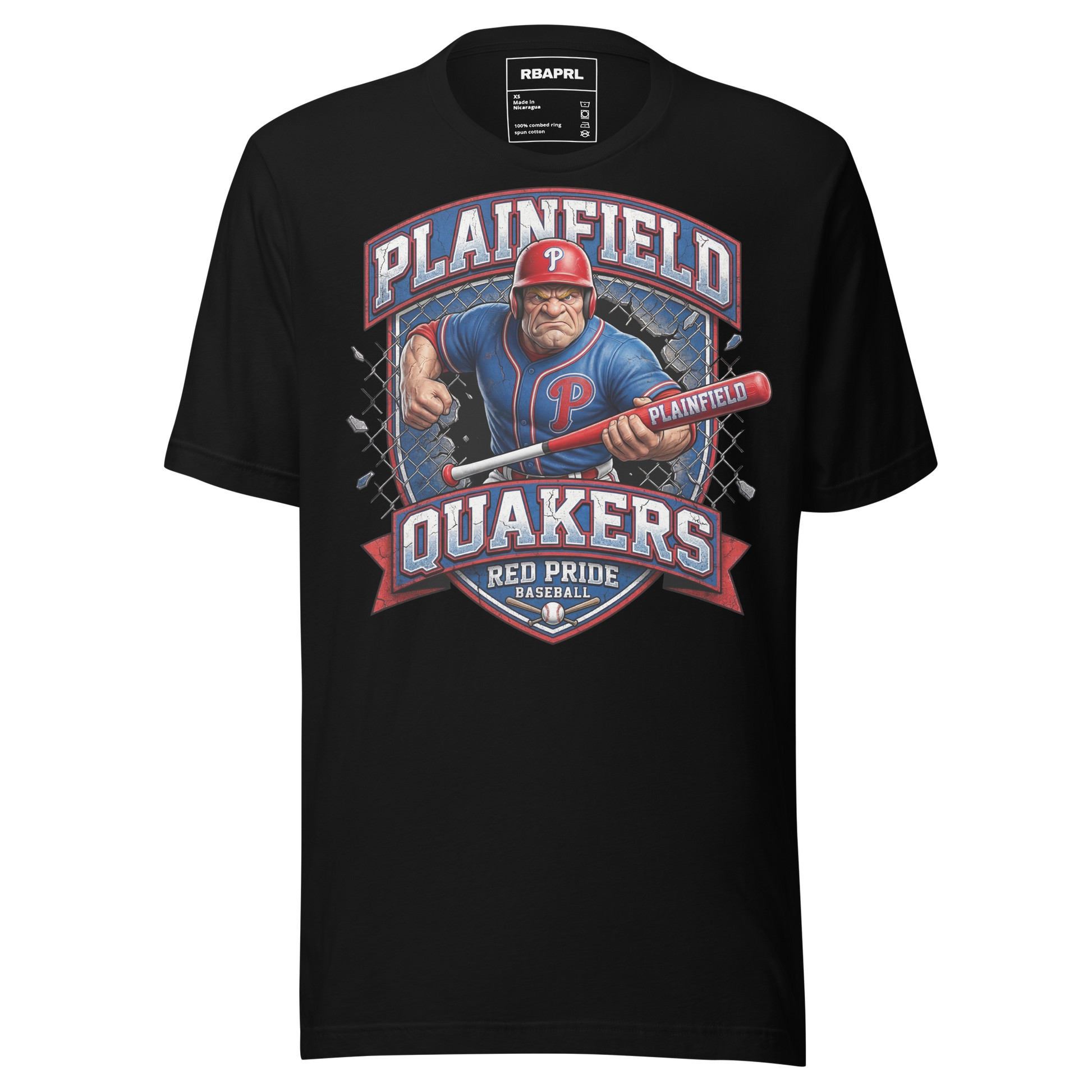 Plainfield Quakers Baseball T-Shirt in Black – Indiana Spirit Wear by Hometown Gameday Co.