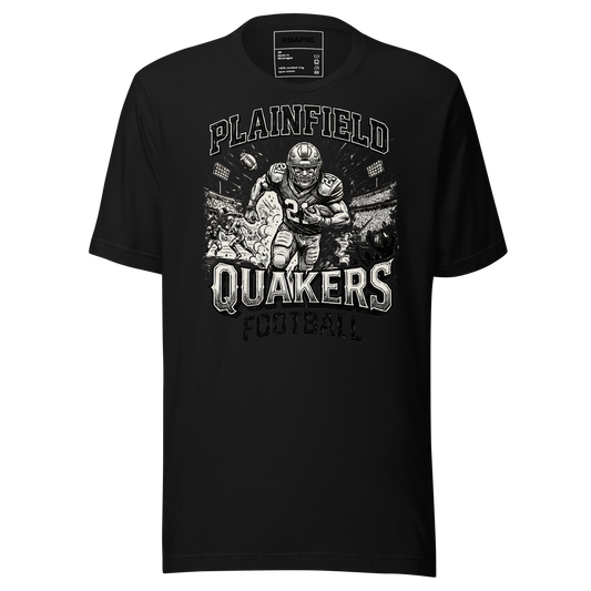 Plainfield Quakers Football T-Shirt in Black – Indiana Spirit Wear by Hometown Gameday Co.