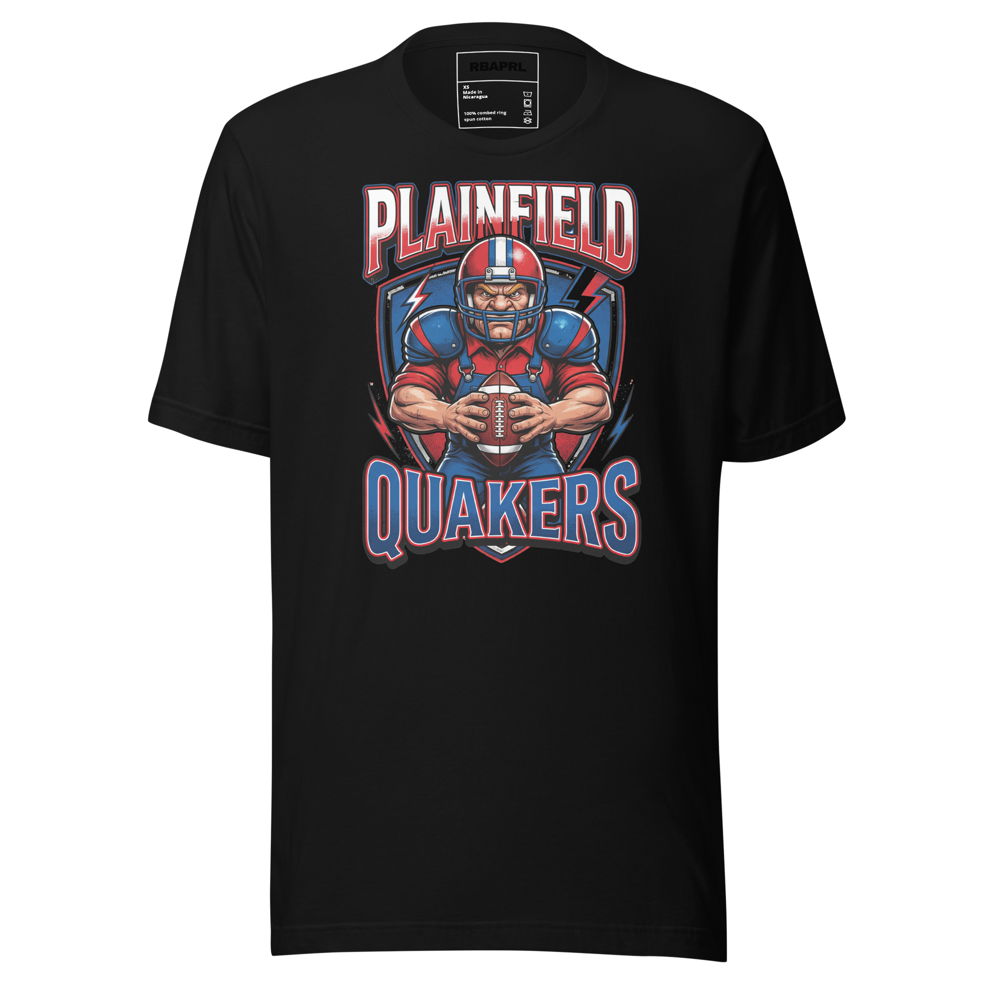 Plainfield Quakers Football T-Shirt in Black – Indiana Spirit Wear by Hometown Gameday Co.