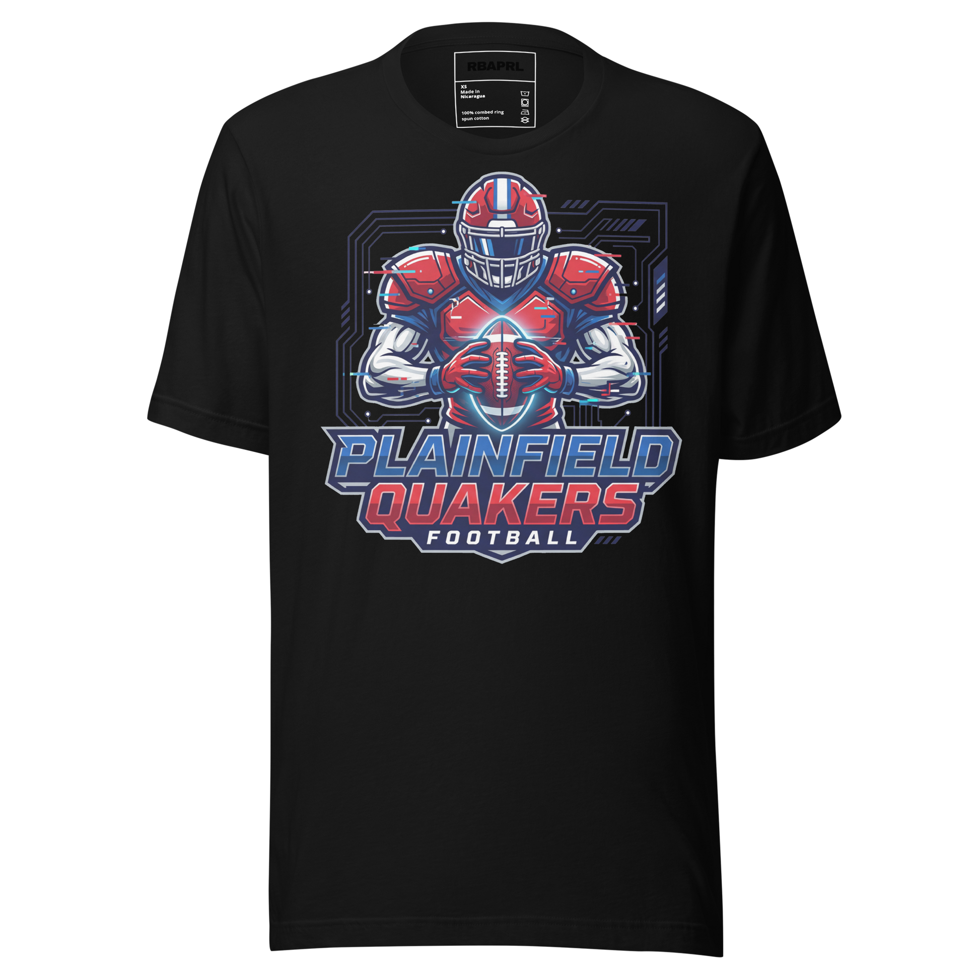 Plainfield Quakers Football T-Shirt in Black – Indiana Spirit Wear by Hometown Gameday Co.
