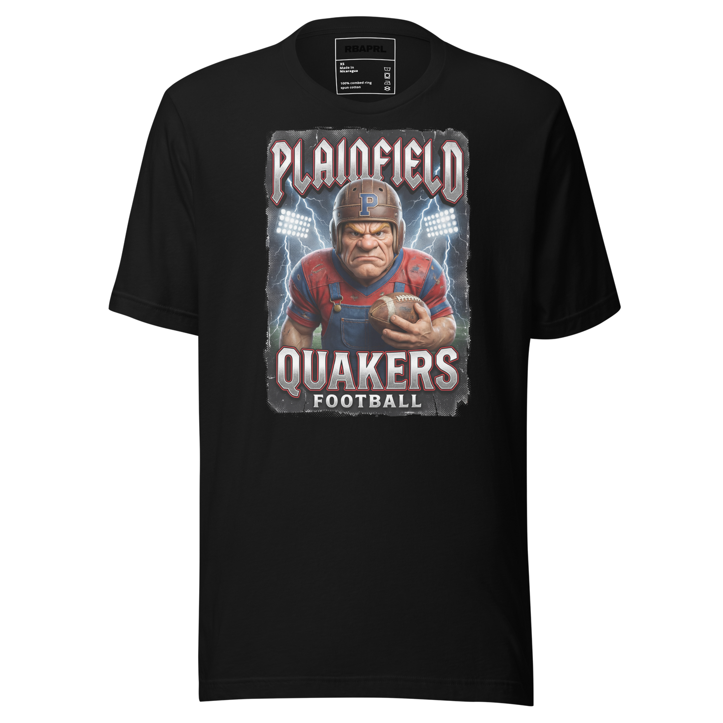 Plainfield Quakers Football T-Shirt in Black – Indiana Spirit Wear by Hometown Gameday Co.