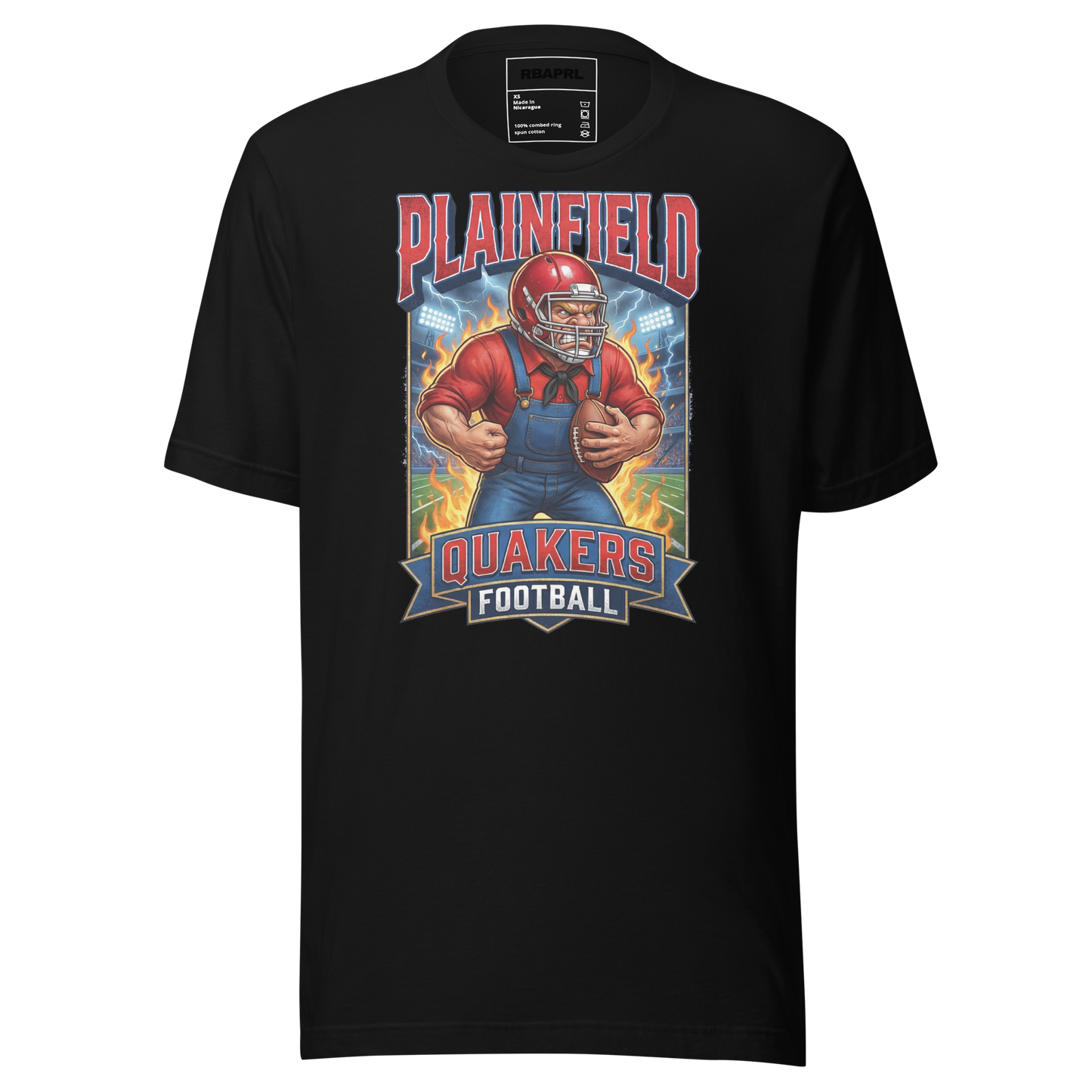 Plainfield Quakers Football T-Shirt in Black – Indiana Spirit Wear by Hometown Gameday Co.