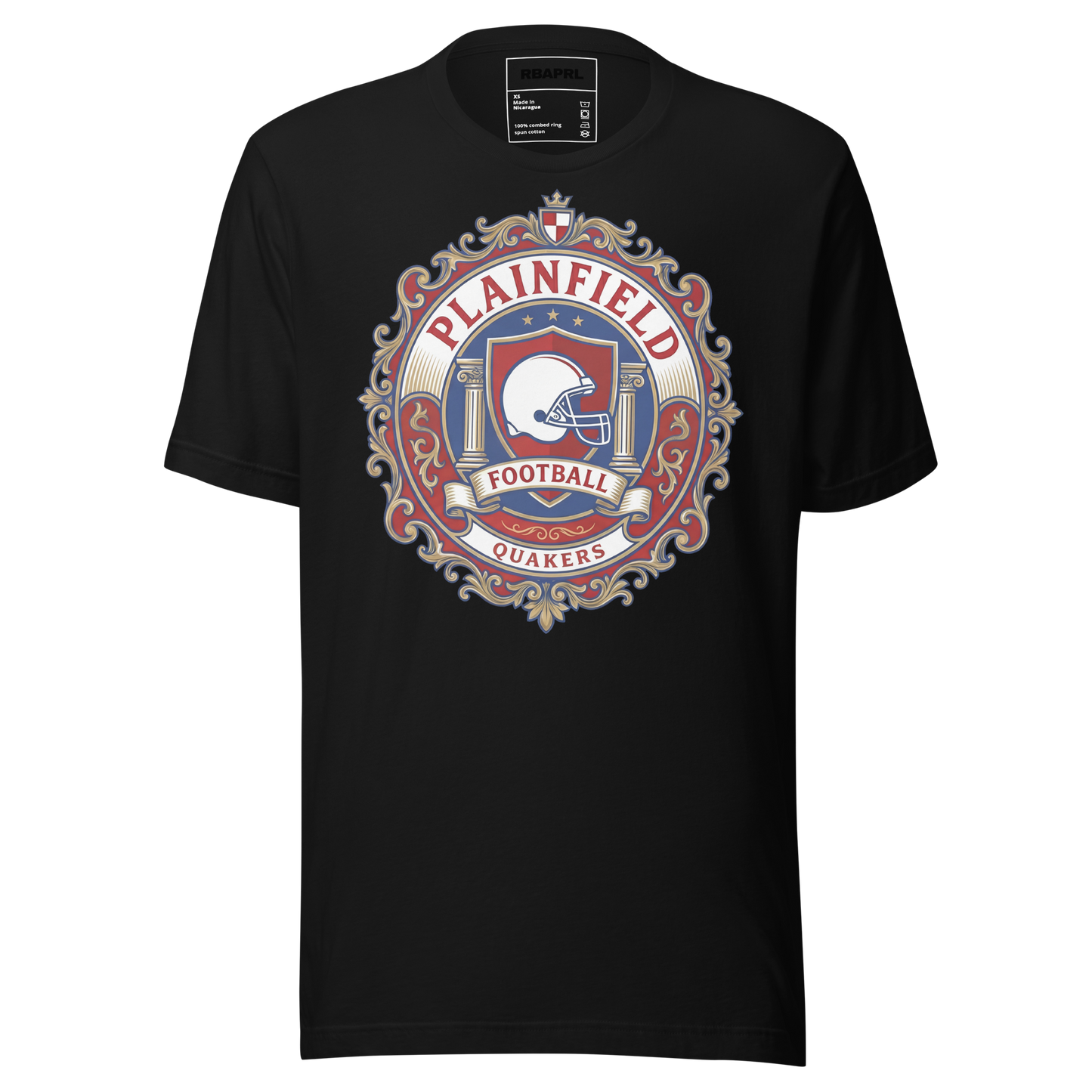 Plainfield Quakers Football T-Shirt in Black – Indiana Spirit Wear by Hometown Gameday Co.