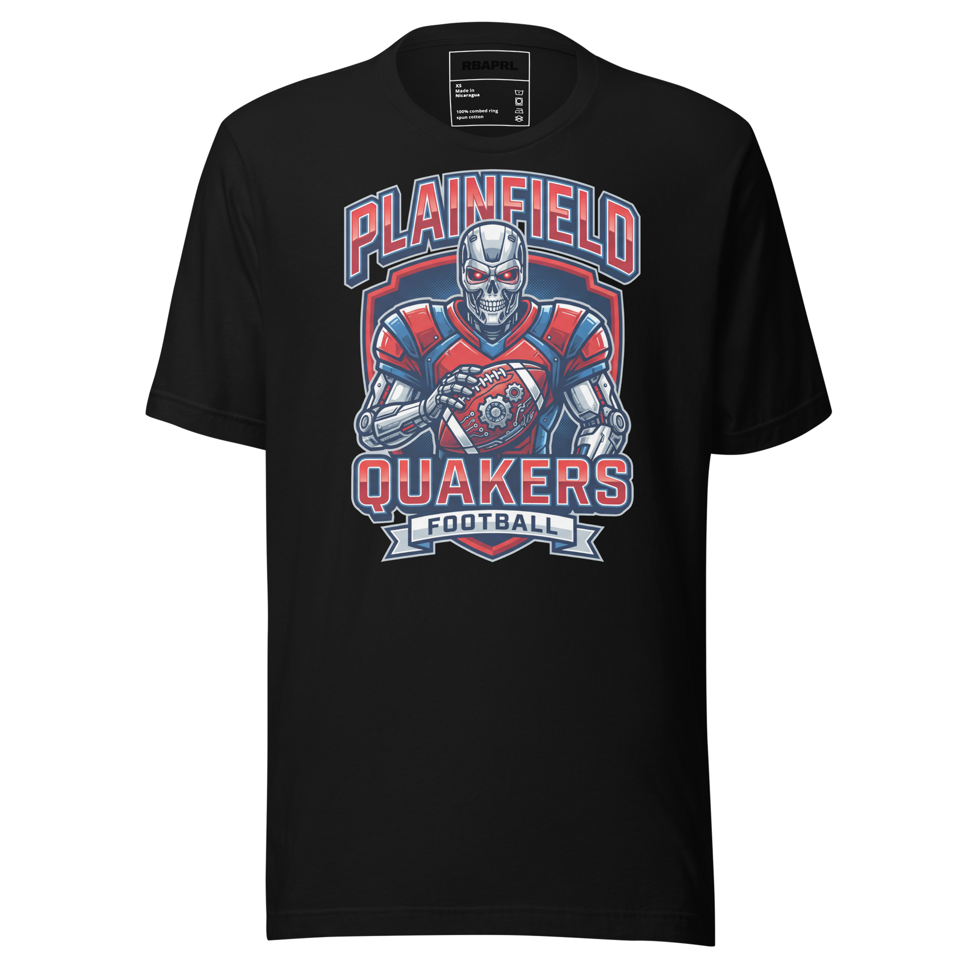 Plainfield Quakers Football T-Shirt in Black – Indiana Spirit Wear by Hometown Gameday Co.